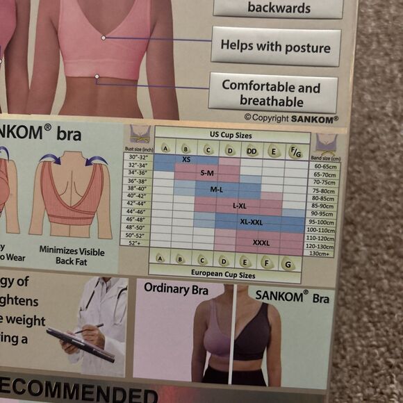 Sankom Compression Shapewear Posture Correcting Classic Bra, White M/L, NWT - Picture 6 of 9